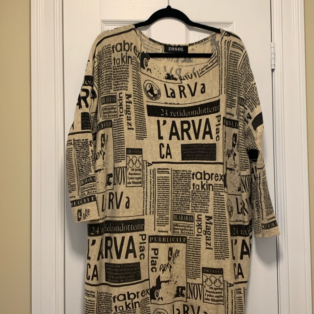 Adorable lightly worn newspaper dress for sale!